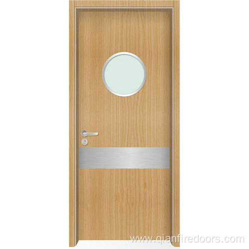 Hospital doors laminated design walnut front wood door